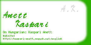 anett kaspari business card